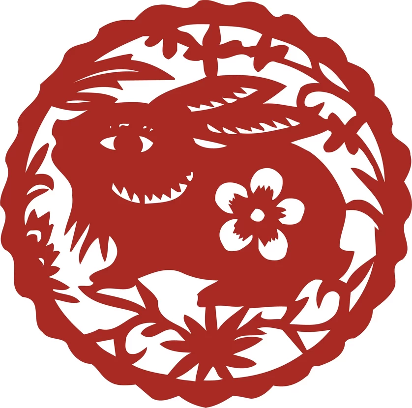 中国风中式传统喜庆民俗人物动物窗花剪纸插画边框AI矢量PNG素材【1534】